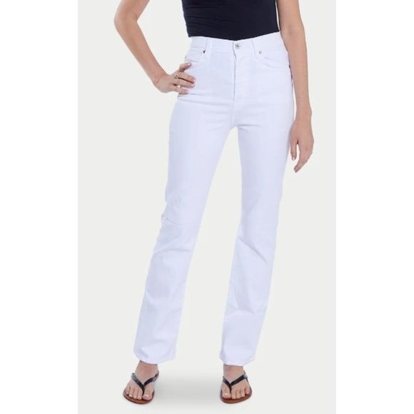 Eve Denim The Juliette Jean White Blanc Button Fly High Rise‎ Size 26 $245 - Picture 1 of 15